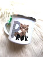 Emajlirana skodelica: Ime + žival