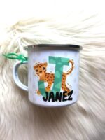 Emajlirana skodelica: Ime + žival - slika 2