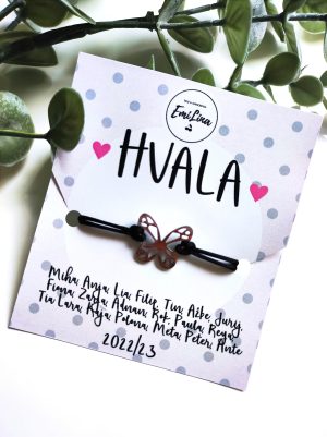 Zapestnica HVALA: Metulj