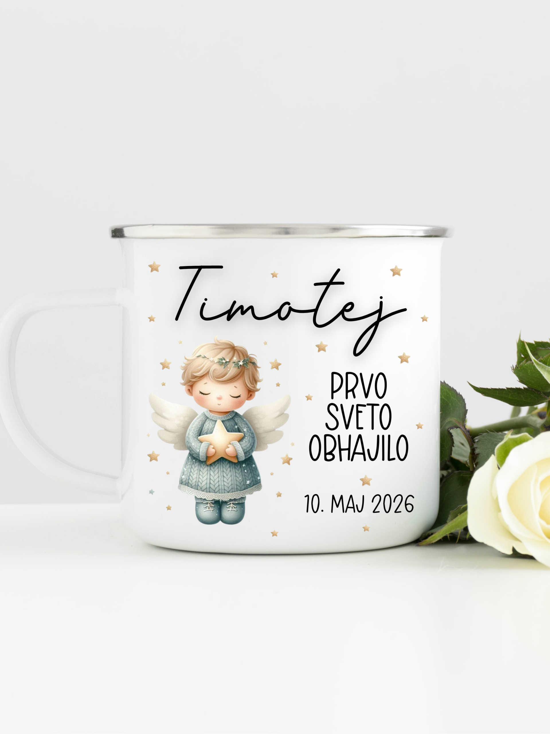 Slike za spletko (7) Prvo sveto obhajilo: Emajliran lonček fantek 3 - slika 1